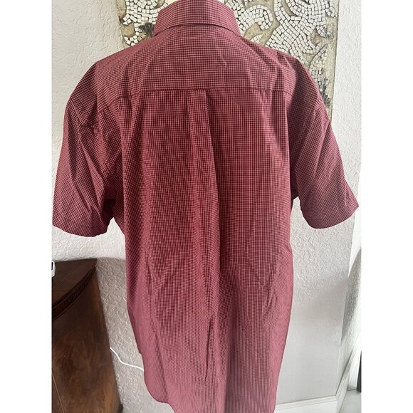 Van Heusen Red & White Checkered Short-Sleeve Button-Down Shirt XL 17"-17.5" - Picture 4 of 8